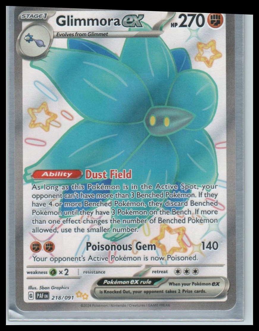 Glimmora ex 218/091 Shiny Ultra Rare Paldean Fates Pokemon Holo Near Mint