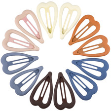 12 PCS Metal Snap Hair Clips Heart Shape Barrettes for Women Non Slip Accessorie