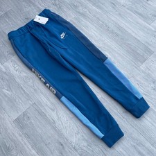 Image of Nike Air Fleece Tracksuit Pants Sweatpants Joggers - Blue [S] DM5209-407