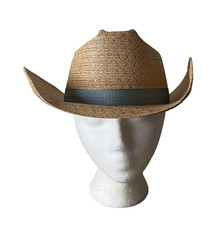 VINTAGE WESTERN QUEEN STRAW COWGIRL COWBOY WOMEN'S HAT SIZE 7