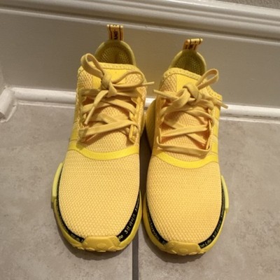 adidas NMD_R1 Yellow Women's Lace Up Low Top Athletic Sneakers