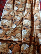 Vintage 70s Orange Brown Huge Piece Material Door Curtains