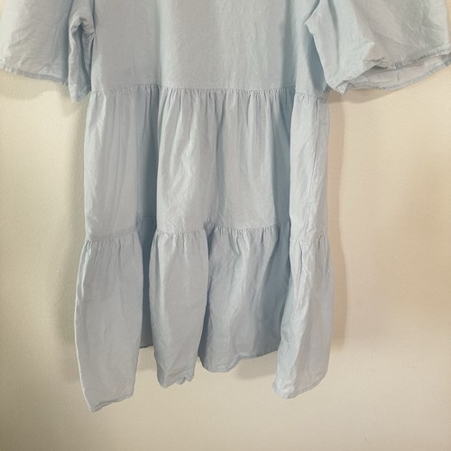 Atmos & Here Women’s Short Dress Light Blue Mini Tiered Babydoll Size 10 - Foto 4 di 8
