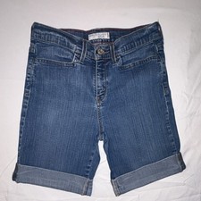 Levi's Perfectly Slimming 548 Bermuda Denim Shorts Girls Size 8 Blue Stretch