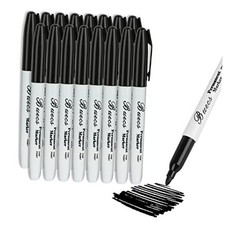 Permanent Markers, 128 Count Black Permanent Markers, Fine Point, Waterproof 