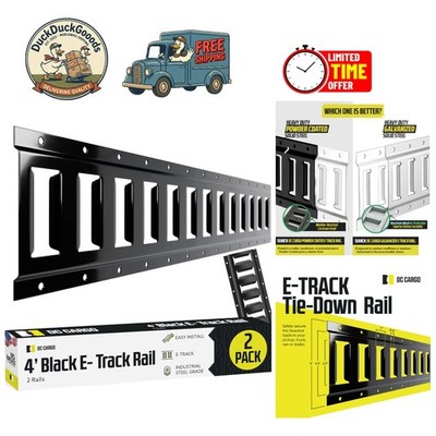 4' E Track Tie Down Rails, 2 Pack - Powerful Protection for Your Cargo