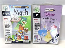 Set 2 LeapFrog LeapPad Plus Writing: Disney Princess  Pre K Math 4 READ DESCRIP