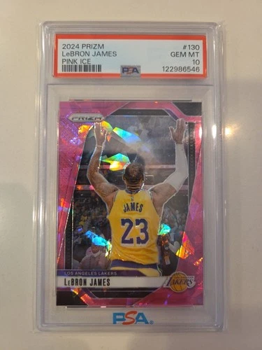 LeBron James 2024 Prizm Pink Ice  Basketball Card PSA Graded 10 GEM/MT #130