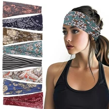 obeoby Headbands for Women, 8 Pack Boho Style Headbands Non Slip Fashion Wide...