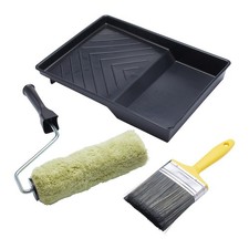 9 Inch X 1.75" 4 Piece Masonry Paint Roller, Frame | 4" Brush and Tray Set, Heav