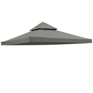 Yescom 8x8Ft 2-Tier Gazebo Top Replacement Outdoor Patio Canopy Cover Gray