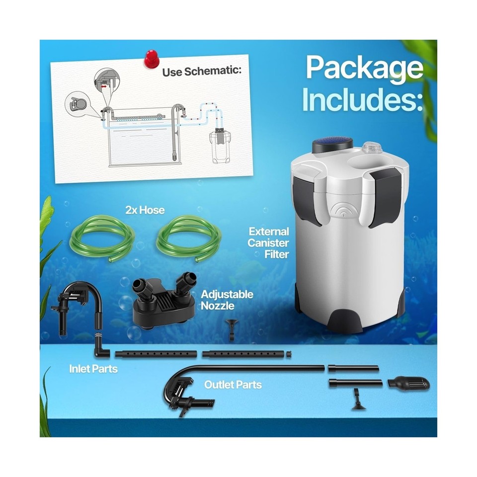 Photo inspiration: Gallery Detail: Flexzion Aquarium Canister Filter With 525Gph Flow Rate Uv C