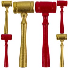 6Pcs Wooden Courtroom Hammer Toy Kids Role Play Plaything Assorted Colors
