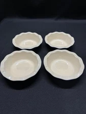 Set Of Four (4) Emile Henry France Mini Ruffle Ceramic Pie Pans 5.5” Dia. - Blue