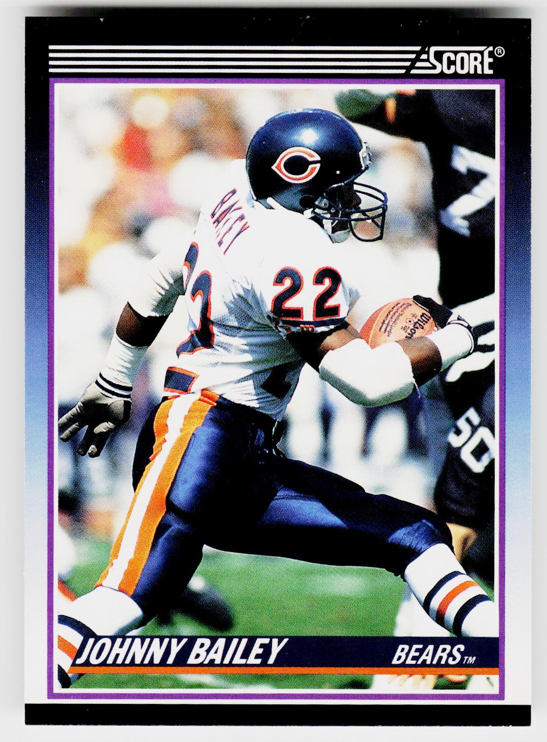 Johnny Bailey, 1990 Score Rookie & Traded, #80T, Chicago Bears, RC