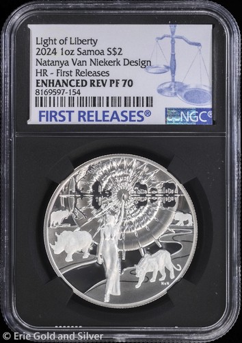 2024 Samoa 1 oz Silver Enhanced Reverse Proof Natanya Light of Liberty NGC PR 70 - Picture 1 of 5