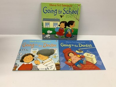 3 Usborne First Experiences Books Going to the Doctor/Dentist and School