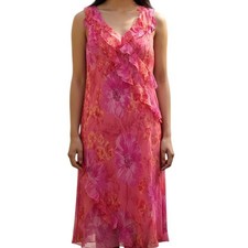 Scarlett Dress Floral Ruffled Layered Summer Sleeveless Pink 16 Fairy Coquette 