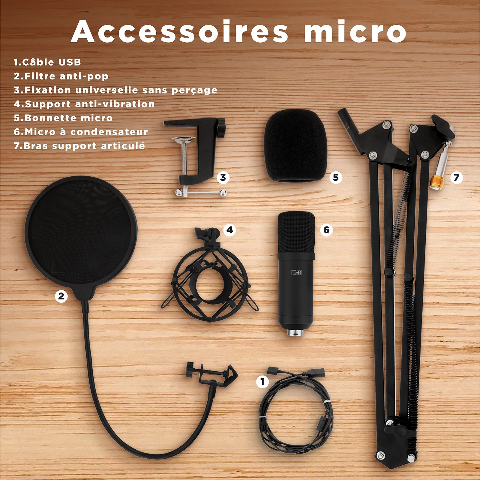 Microphone cardioïde à condensateur Influence vocal studio XLR pour voix - 2