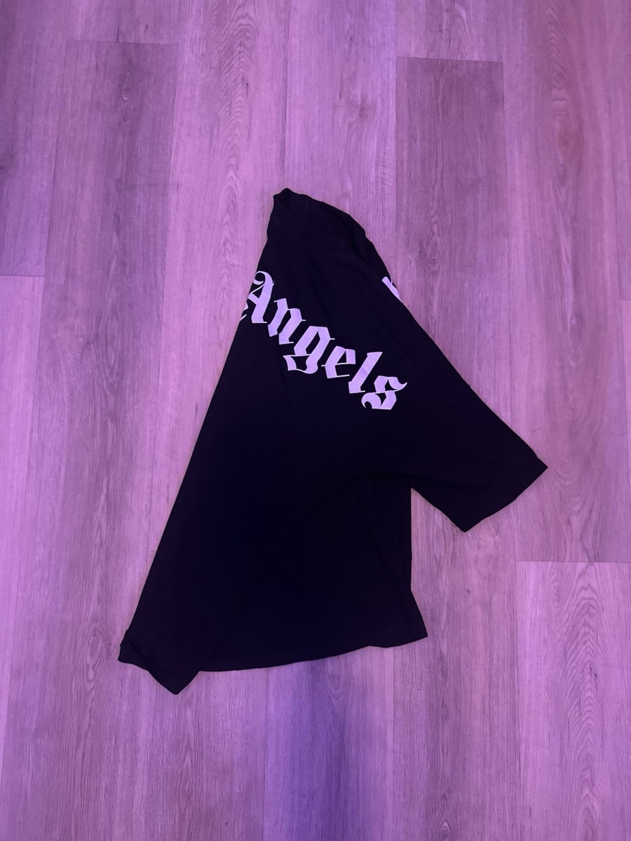 Palm Angels Men’s Black Logo Crew Neck Short Sleeve T-Shirt Size L View 4