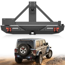 Rear Bumper For 2018-2026 Jeep Wrangler Jl 24 Dr Wtire Carrier Hitch Receiver