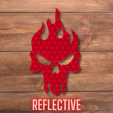 Flaming Skull Reflective Stickers Ghostrider Punisher Reflector Decals