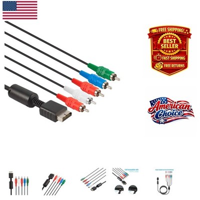 6FT Black Component AV Cable for PS2/PS3/PS3 Slim   High-Definition Experience
