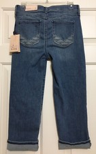 NWT NYDJ size 4 aquino blue marilyn crop pants jeans women's Lift tuck