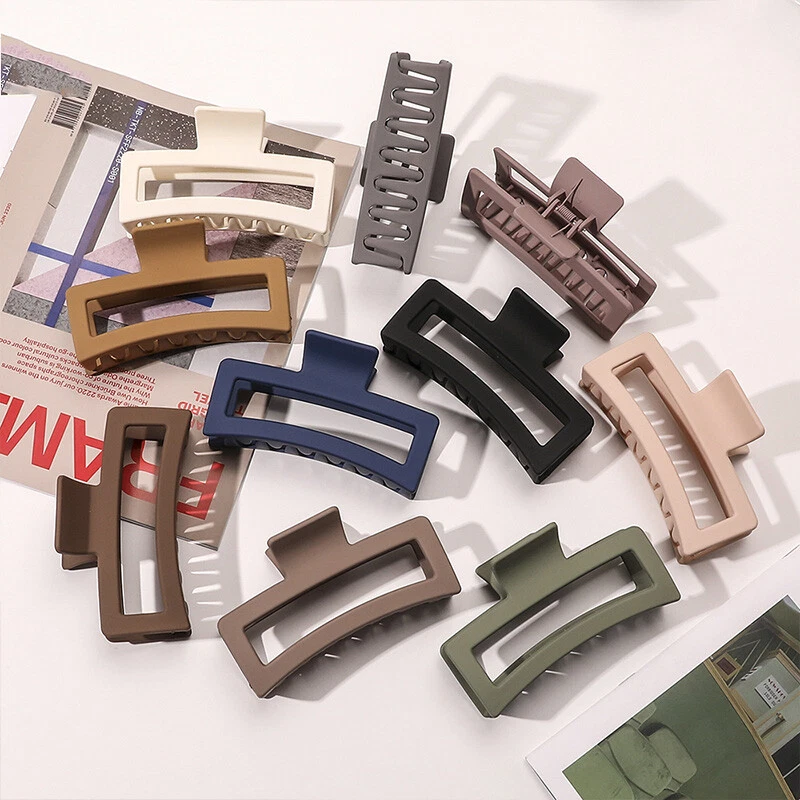 Large Hollow Clip Elegant Hair Accessories Morandi Square Hairpin Barrette Matte - Image 2 of 4