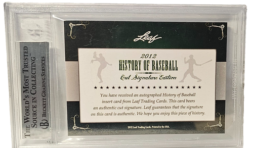 2012 Leaf Cut Signature History of Baseball Bobby Shantz Cut Auto Beckett - Picture 2 of 3