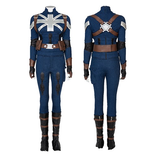 Halloween What If Captain Carter Peggy Denim Stealth Suit Cosplay Costume Armor