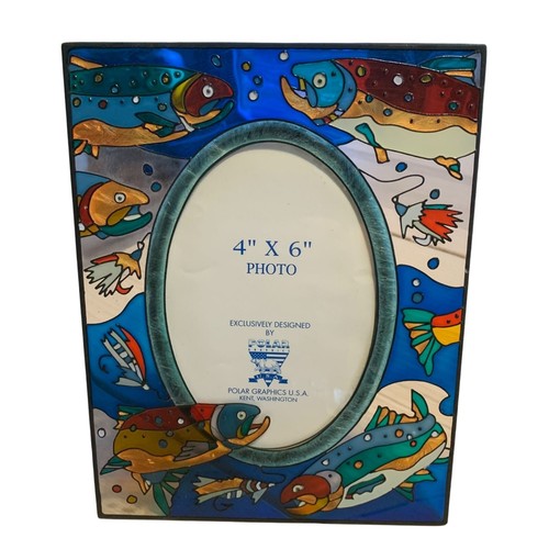 Stained Plastic Fish Sea Design Photo Frame 4