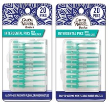 Interdental Picks with Travel Case for Teeth Cleaning - Flexible Rubber Bristles