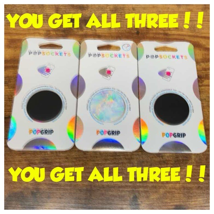 3x PopSocket PopGrip Collapsible Stand Universal Phone & Tablet Holder. Lot.-image