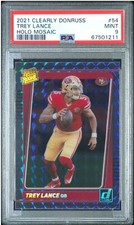 2021 Clearly Donruss Rated Rookie Trey Lance Holo Mosaic RC PSA 9 Chargers SSP