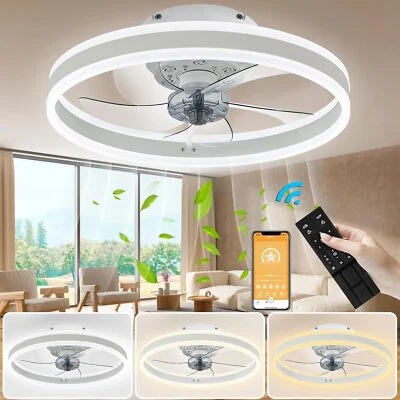 OYAJIA Deckenventilator mit Beleuchtung Fernbedienung LED Deckenlampe Schlafzimmer DHL