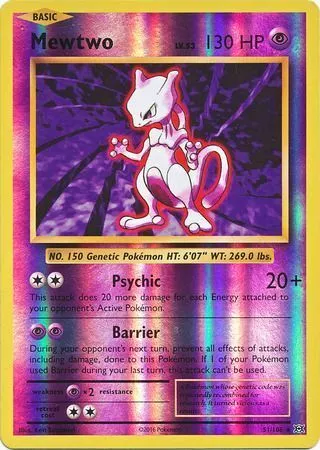 Pokemon MewTwo 51/108 Rare Pokemon XY Evolutions 2016 Card TCG XY –