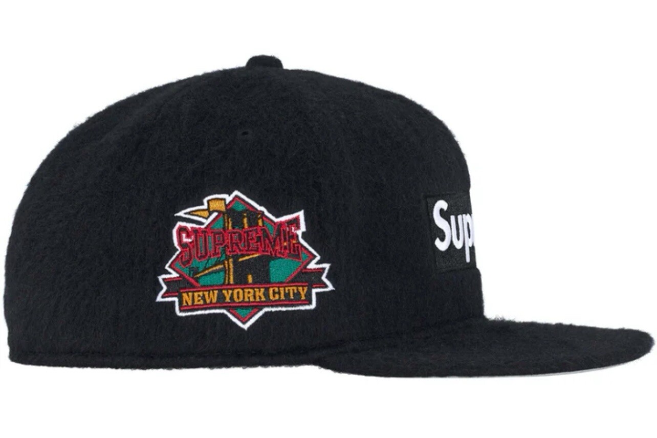 Supreme Brushed Wool Box Logo New Era Hat Cap Size 7 1/8 NavyFW24 New 2024