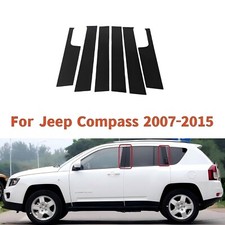 For Jeep Compass 2007-2015 Gloss Black Exterior Side Window Bc-pillar Cover Trim
