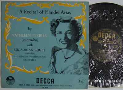 Kathleen Ferrier A Recital Of Handel Arias 10'' LP (1954) Decca LW 5076