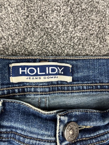 Holiday Jeans Company Mens Frayed Hem Distressed Blue Denim Jeans Size 30 - Picture 6 of 12