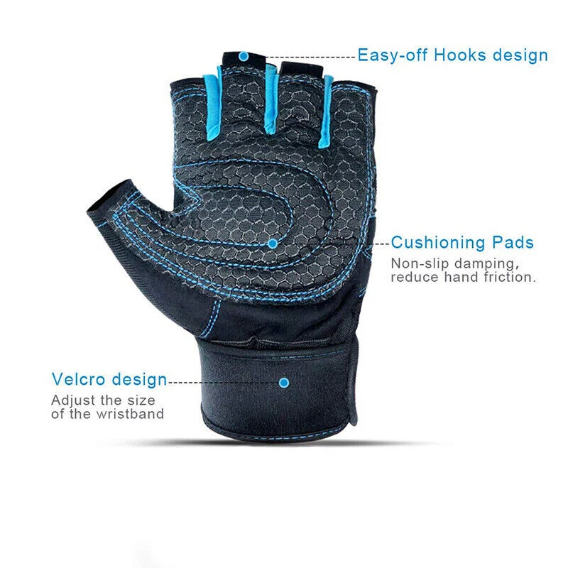 Fitness Gloves Weight Lifting Gym Workout Training Wrist Wrap Strap Men Women US - Imagem 4 de 4