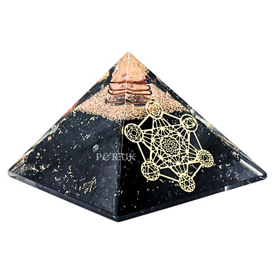 Schwarzer Turmalin Metatron Würfel Orgon Pyramide Energie Heilkristall zum Schutz