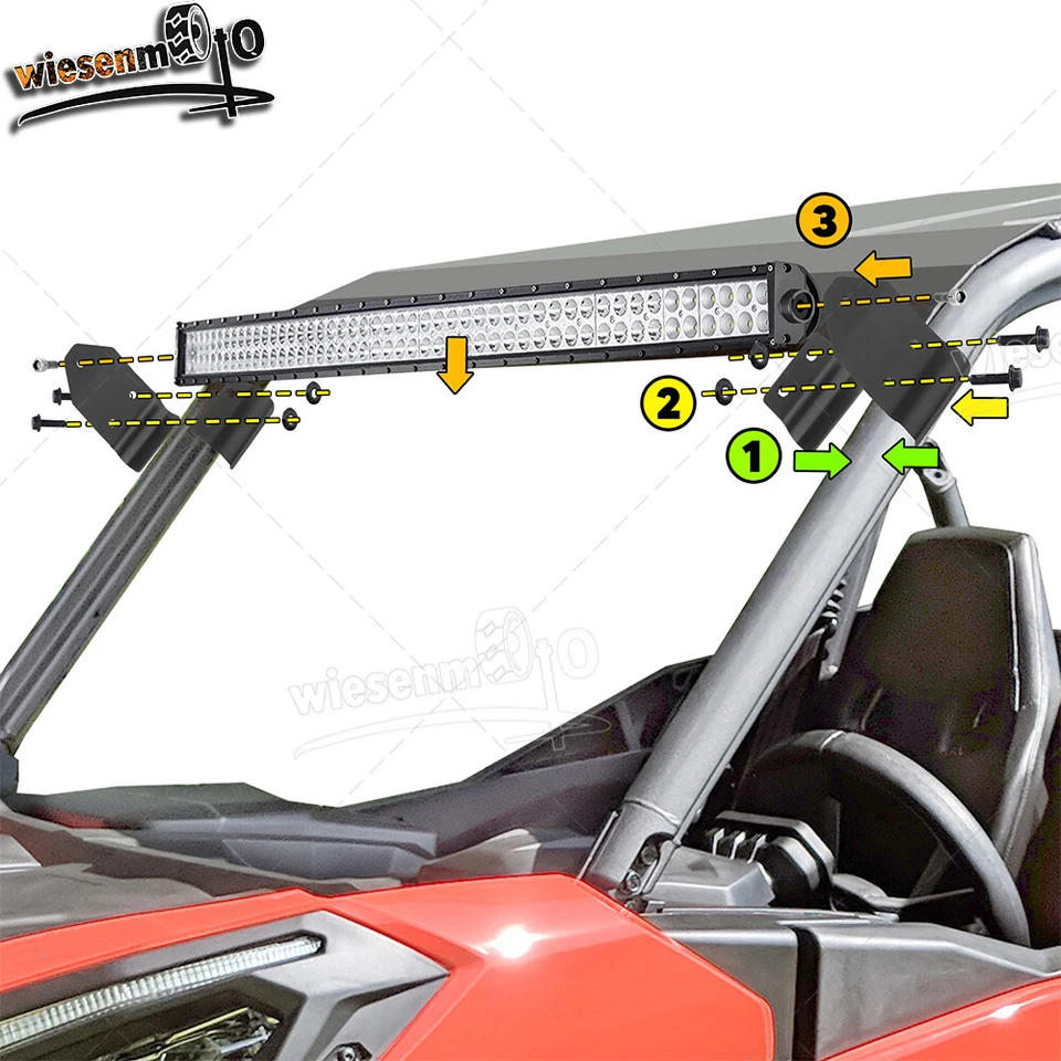 KIT DE MONTAJE DE BARRA DE LUZ LED FIT CAN-AM MAVERICK Trail/Sport 1000 800 techo 42"" Foto 2 de 4