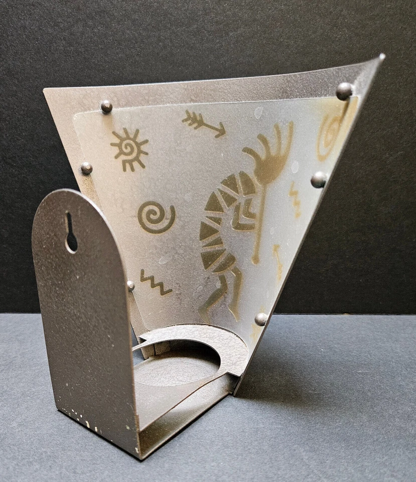 Aplique de pared para velas Southwest Kokopelli 6,25" ~ Sostiene una taza votiva de vidrio Foto 4 de 4