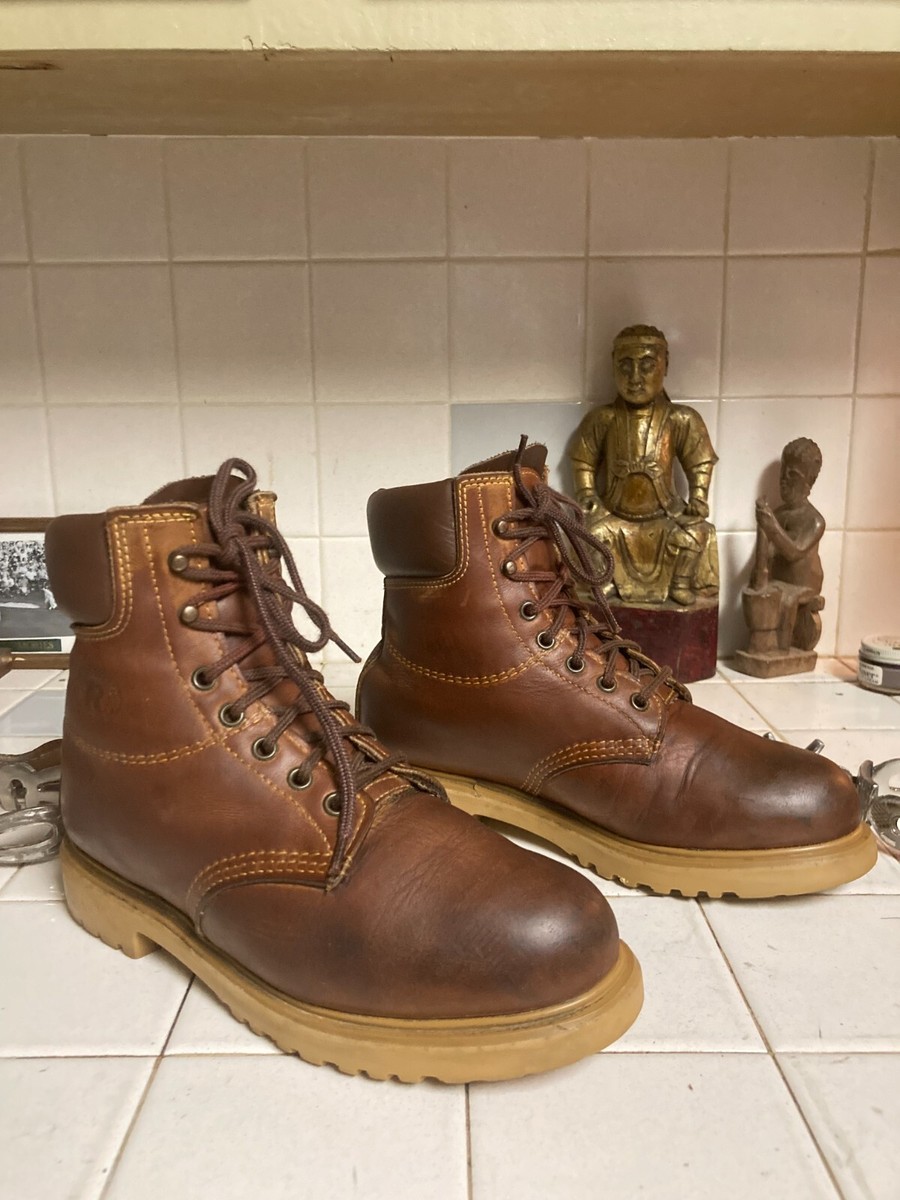 Red Wing D Vintage BROWN LEATHER LACE UP WORK CHORE PACKER Boots