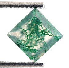 Natural Moss Agate Brilliant Cut Square Shape 7X7 mm Loose Rare Gemstone 1.20Ct.
