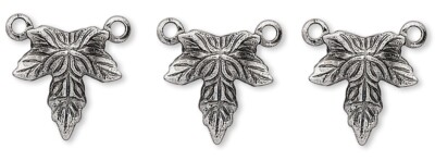 Drop, 100 Antiqued Silver Plated Brass 10x10mm Leaf Drop Link Connectors *