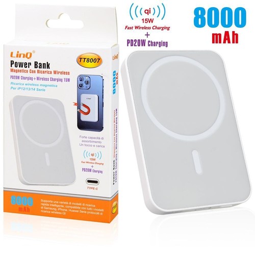 Chargeur Rapide Magnétique Sans Fil CTSC Qi - Avec Lampe Tactile LED Nocturne (blanc)