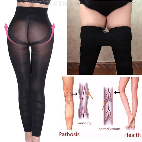 Women's Sculpting Slimming Leggings Tummy Control High Waist Trainer Body Shaper - Picture 5 of 25